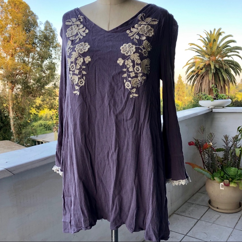 Anthropologie She+ Sky Embroidered Top